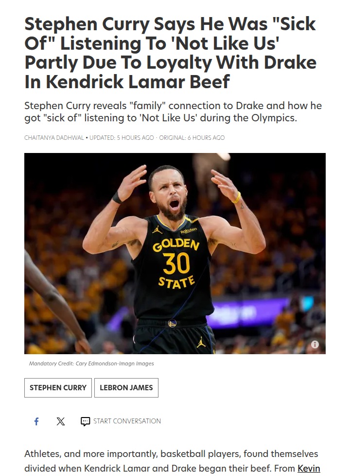 Steph’s Loyalty: Drake Over Kendrick?