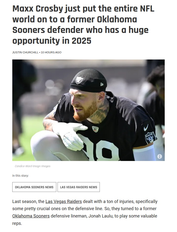 Maxx Crosby Hypes Up Laulu’s Breakout Year?