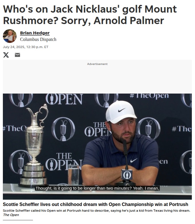 Nicklaus’ Golf Mount Rushmore: No Arnie?!