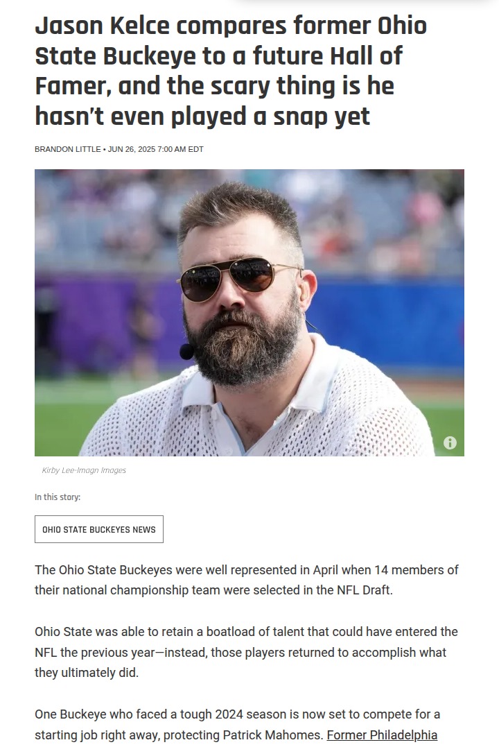 Buckeye lineman draws Hall of Fame comparisons