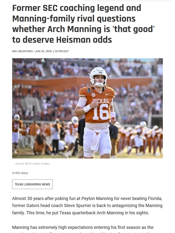 Former Florida coach just questioned Arch Manning