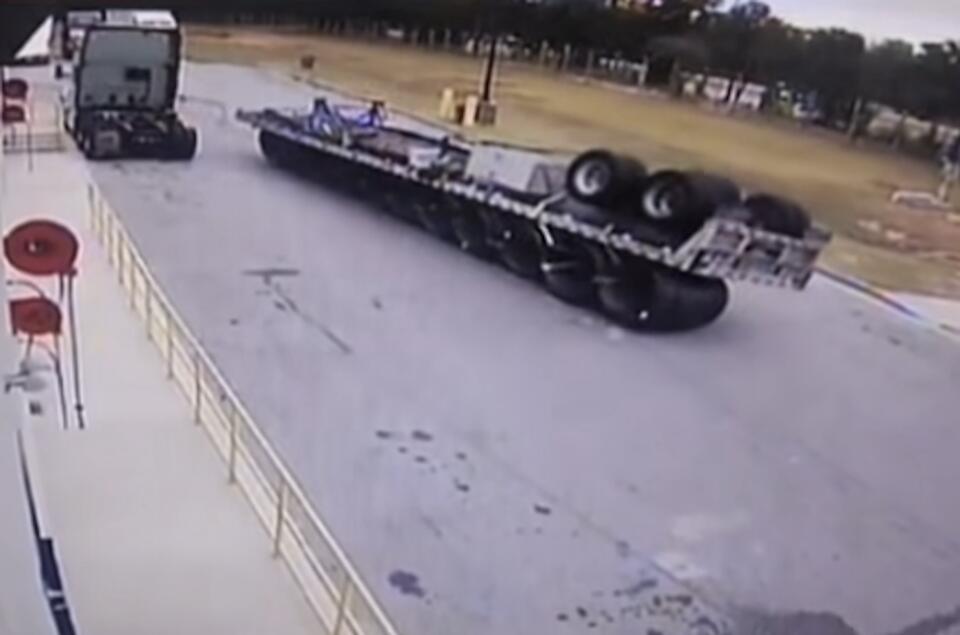 Trailer Flips, Straps Save the Day!