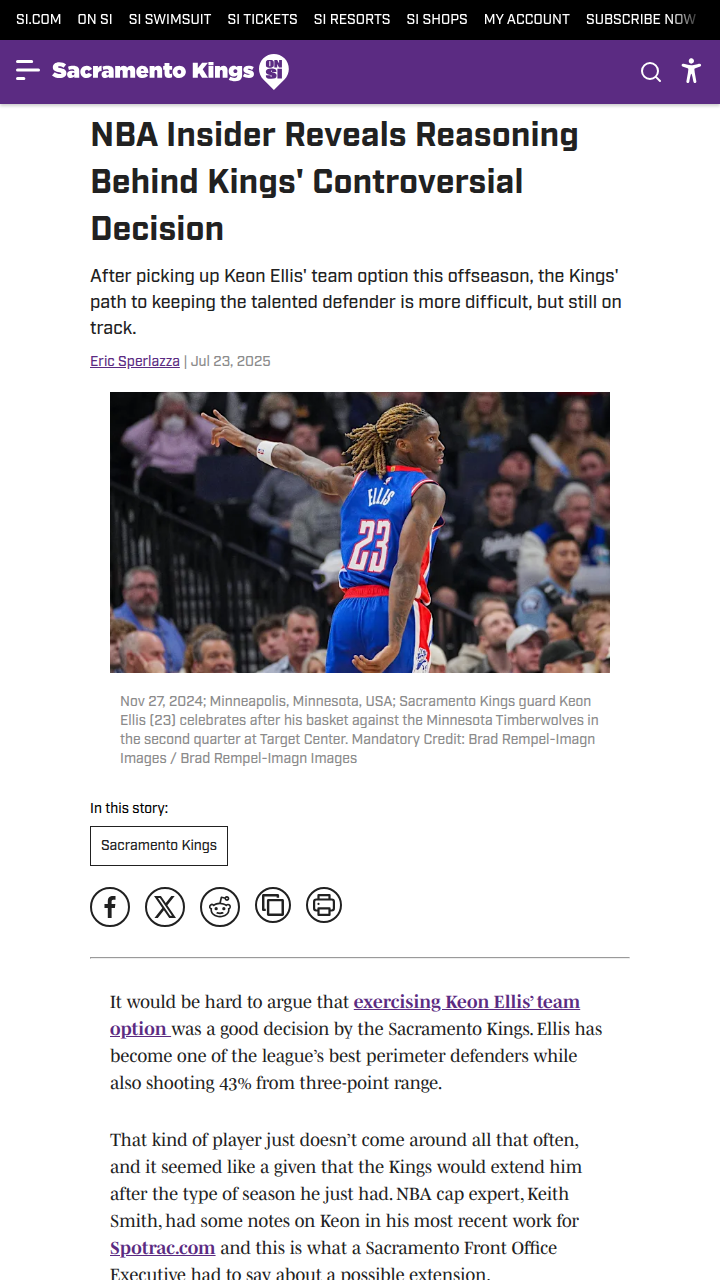 Why the Kings’ Keon Ellis move has fans buzzing