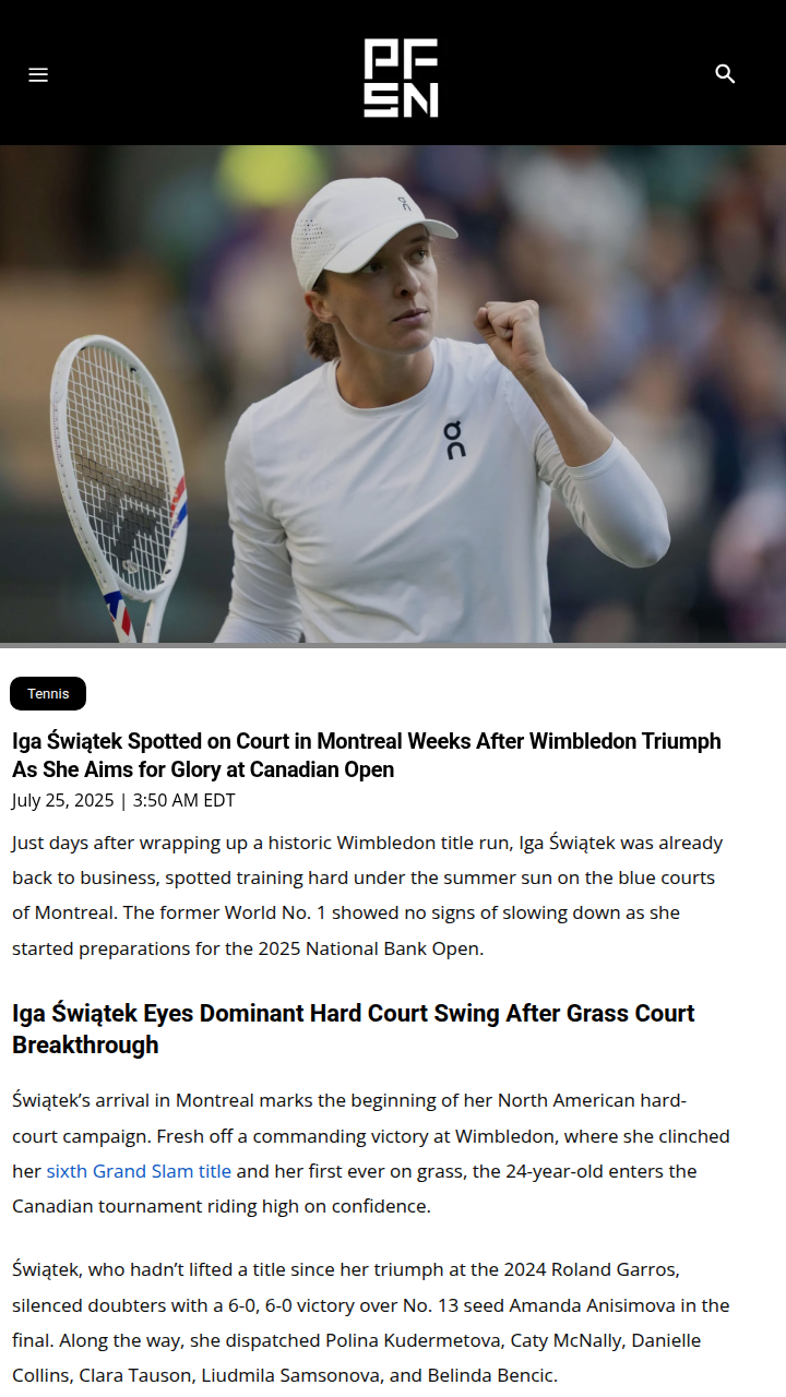 Can Iga Keep Her Hot Streak Alive in Montreal?