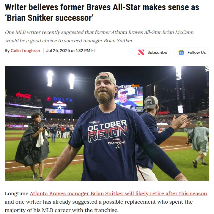 Could Brian McCann lead the Braves next?