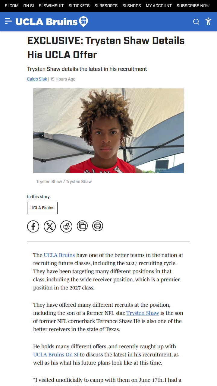 Trysten Shaw Eyes Bruins: Legacy in the Making?