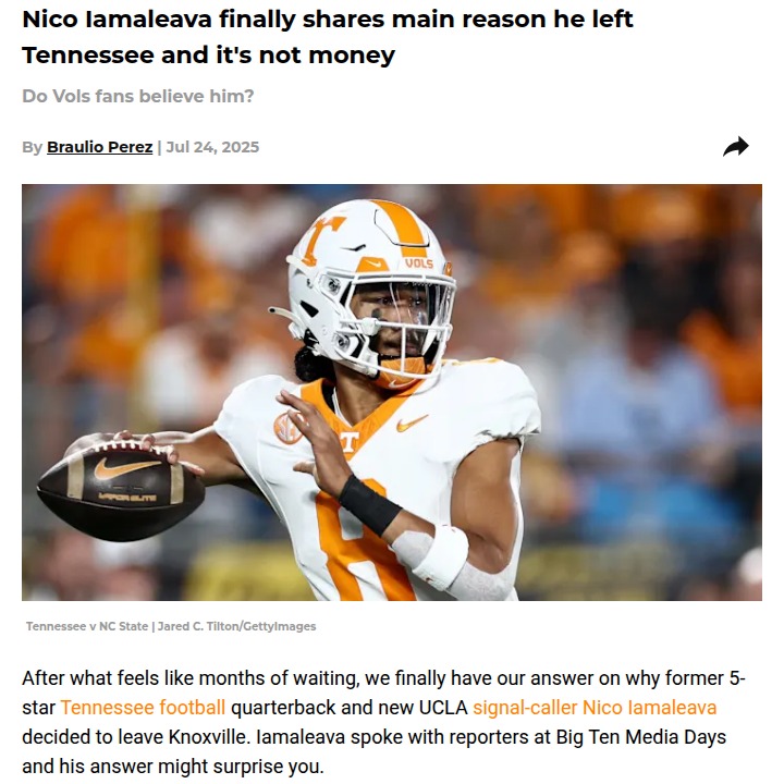 Nico’s Vols Exit: Family Over Fortune?