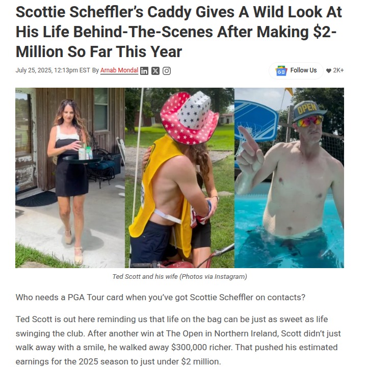 Ted Scott: Living the Caddie Dream