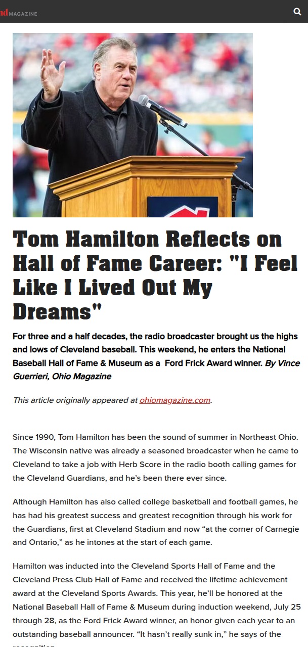 Tom Hamilton’s voice shaped Cleveland summers