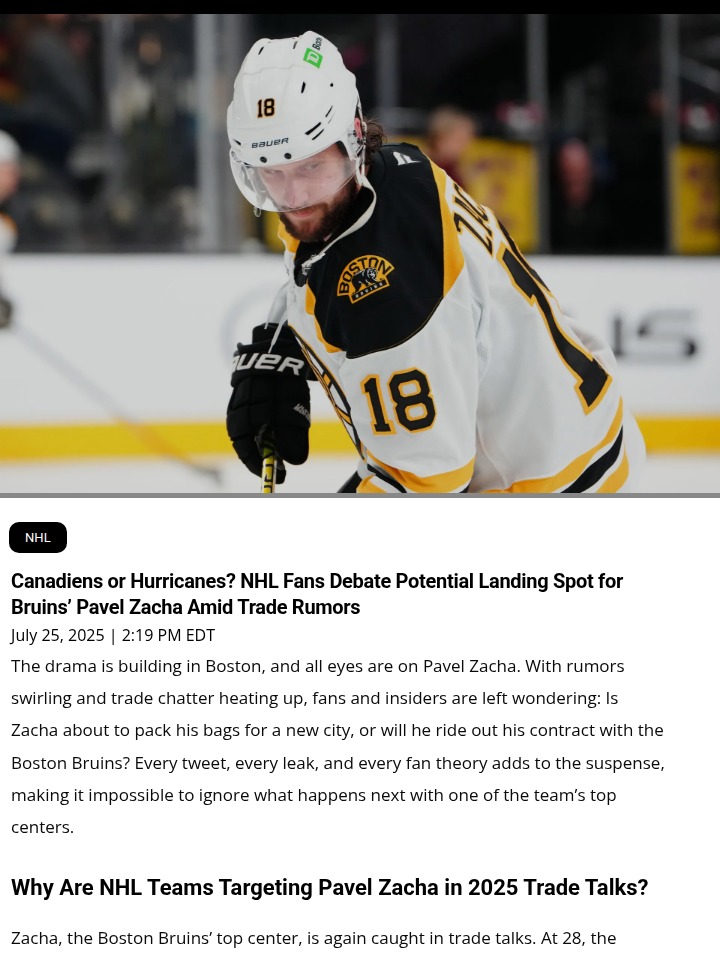 Zacha Trade Rumors: Habs or Canes Next?