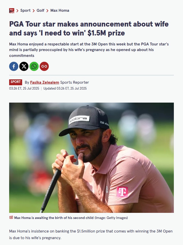 Max Homa’s $1.5M Baby Deadline Drama 👶