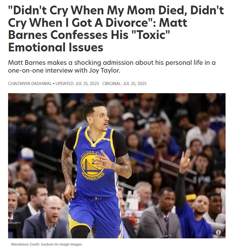 Matt Barnes Gets Real About His Emotions