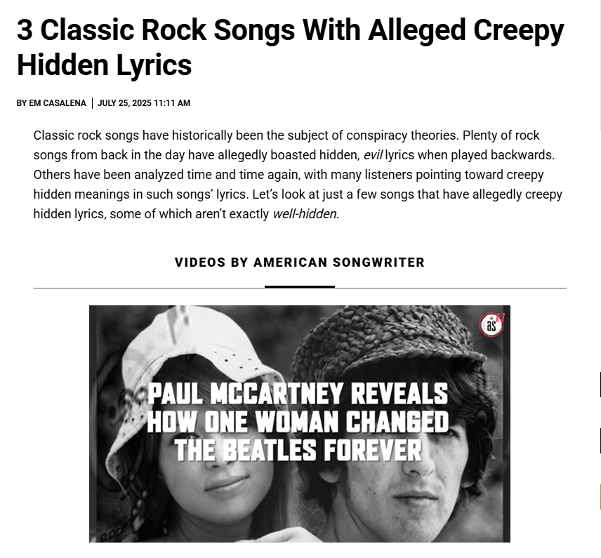 Hidden Lyrics in Classic Rock? 👀