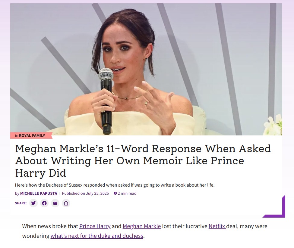 Meghan’s Memoir Hint Sparks Royal Buzz 👀