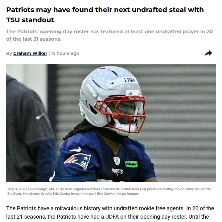 Could Jordan Polk be the Patriots’ next hidden gem?