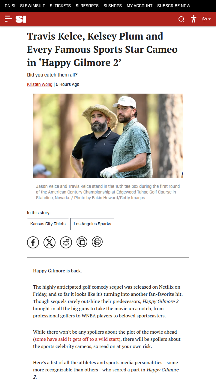Kelce, Plum & Legends Light Up Happy Gilmore 2