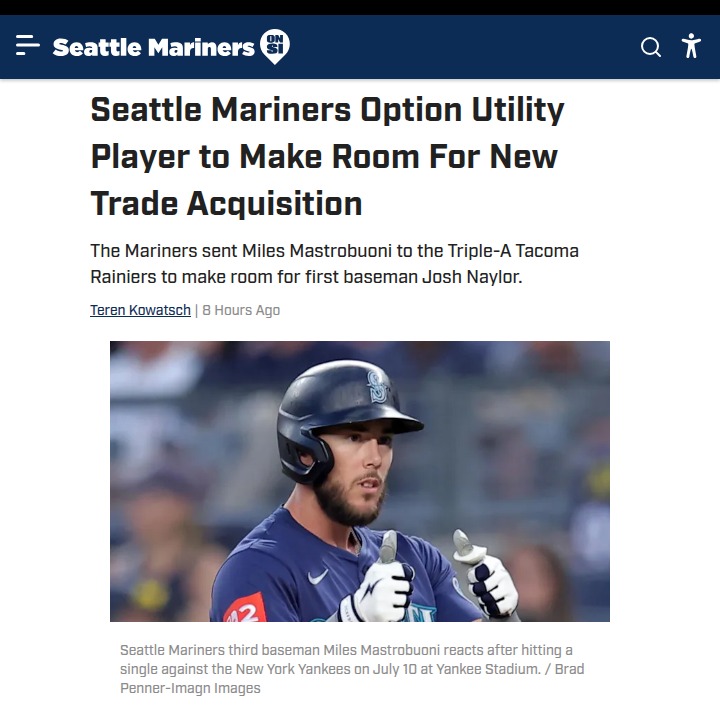 Mariners shake up roster with Naylor trade