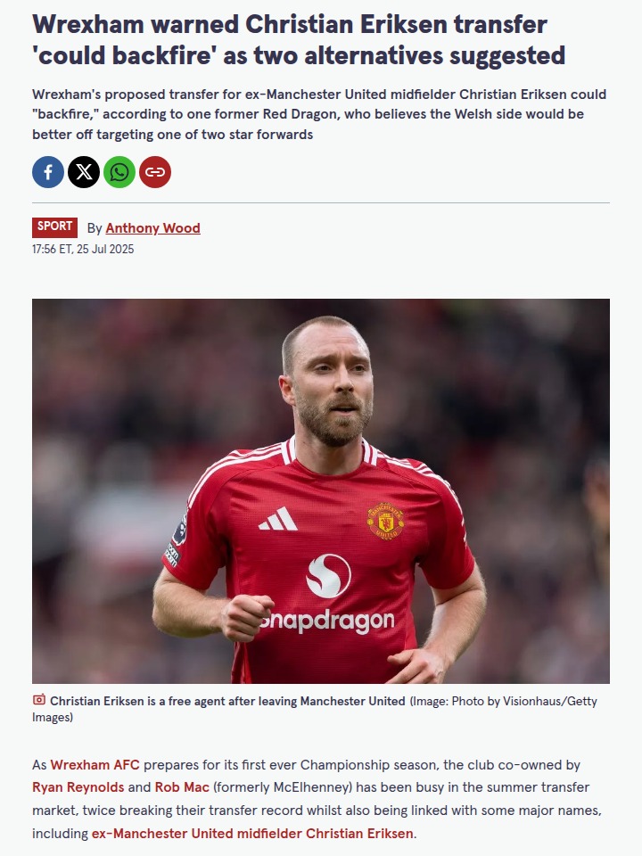 Should Wrexham Go for Vardy or Eriksen?