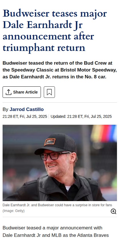 Dale Jr. & Bud Crew: Bristol Throwback?