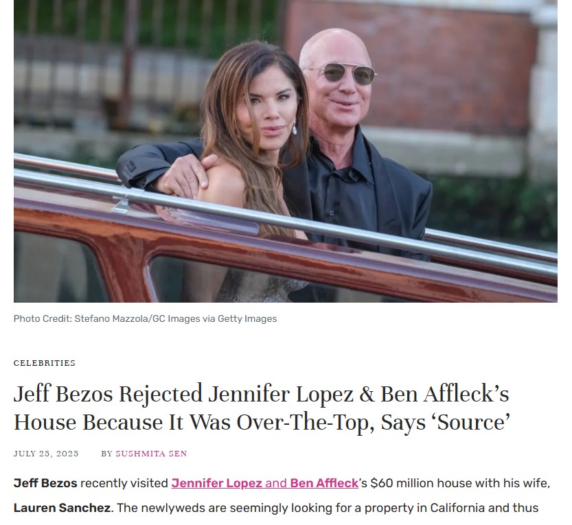Bezos Shades J.Lo & Ben’s Mansion Tour 🏰