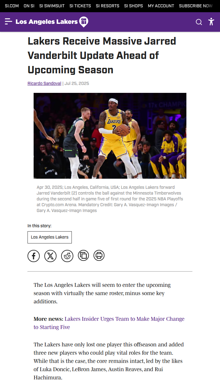 Lakers fans: Vanderbilt’s comeback could shake things up