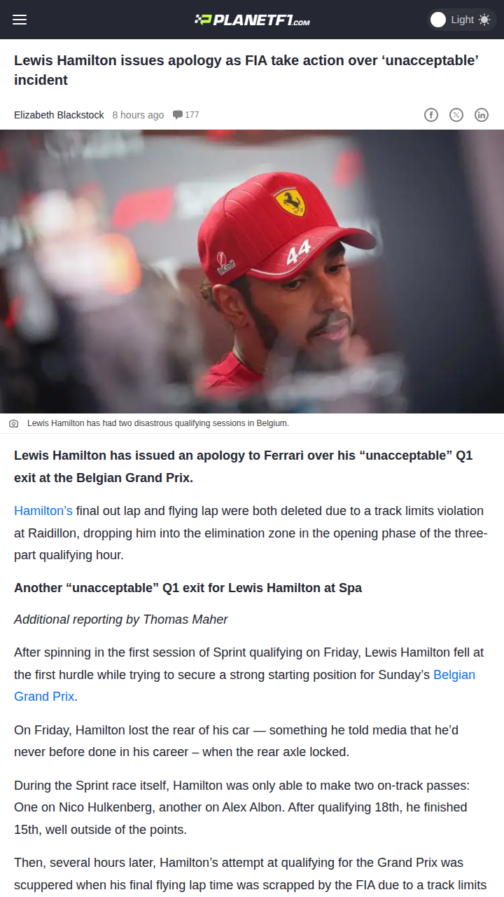 Hamilton’s Spa Woes: Track Limits Drama