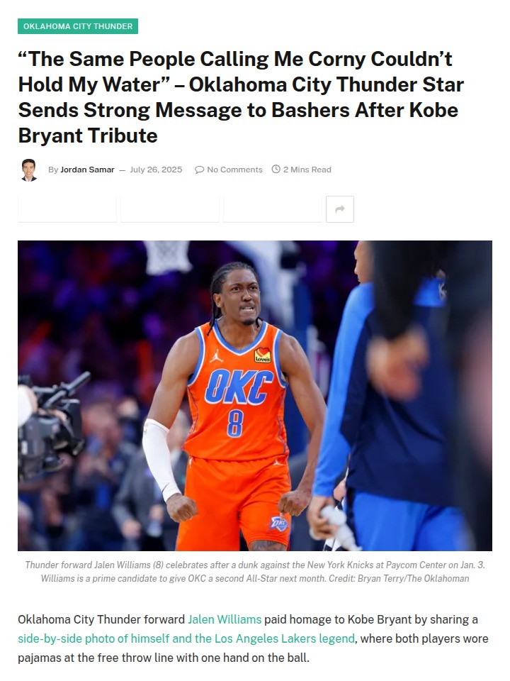 J-Dub Claps Back at Kobe Tribute Haters