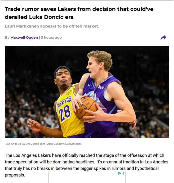 Did the Lakers Dodge a Markkanen Mistake?
