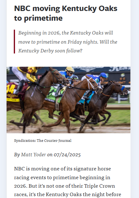 Kentucky Oaks Goes Primetime!