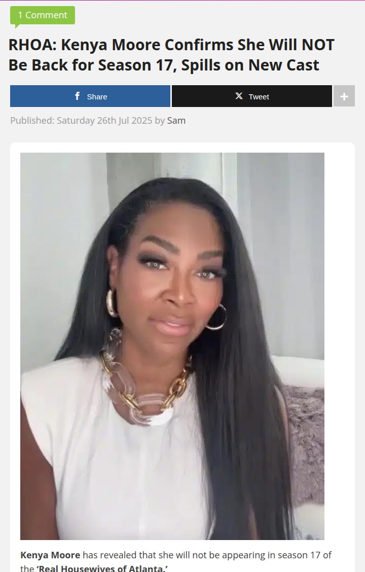 Kenya Moore steps back from RHOA drama