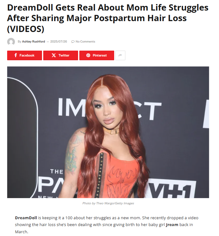 DreamDoll’s Postpartum Hair Loss Confession 😳