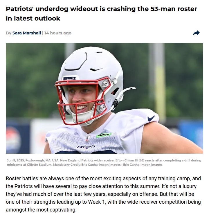 Patriots’ surprise WR shaking up the roster