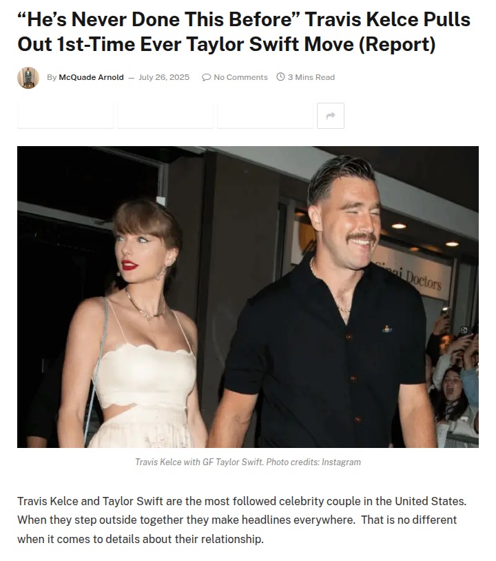 Travis Goes Insta-Official with Taylor! 📸