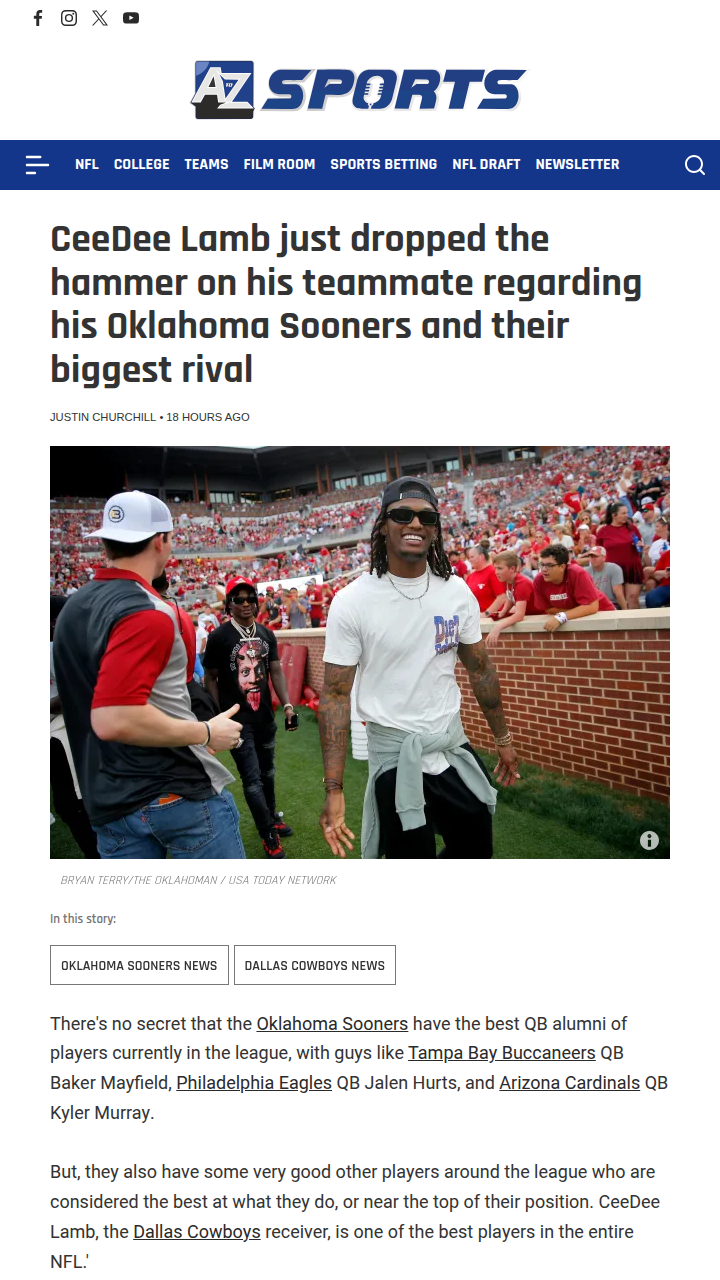 CeeDee Lamb Claps Back at Longhorns Talk