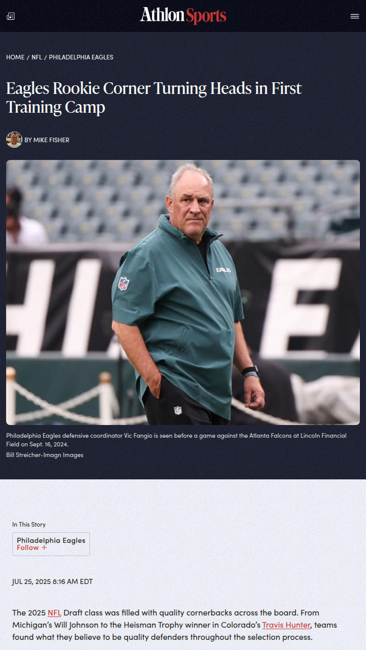 Eagles rookie Mac McWilliams making waves