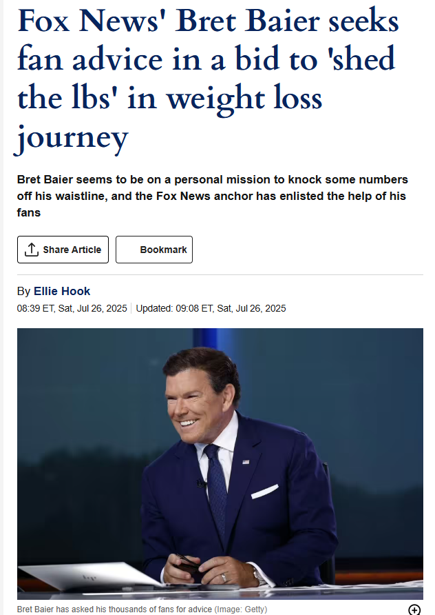 Bret Baier Wants Your Weight Loss Hacks!