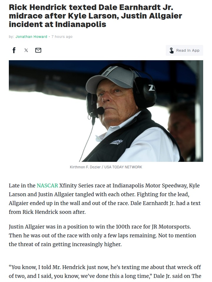 Allgaier’s 100th Win Hopes Dashed at Indy