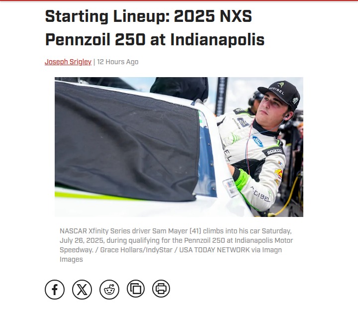 Sam Mayer grabs pole at Indy NXS 250