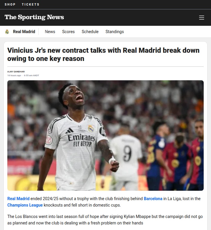 Vini Jr’s Pay Standoff: Mbappe Effect?