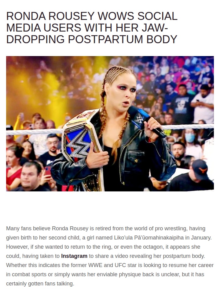 Rowdy Ronda’s Comeback Tease?