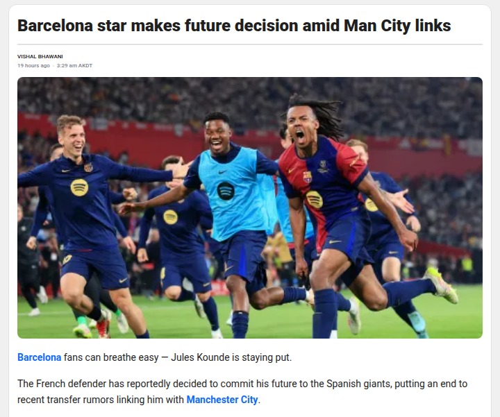Kounde Shuts Down City Rumors—Stays Blaugrana!