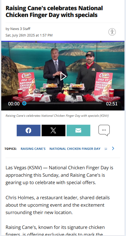 Raising Cane’s Chicken Finger Frenzy!