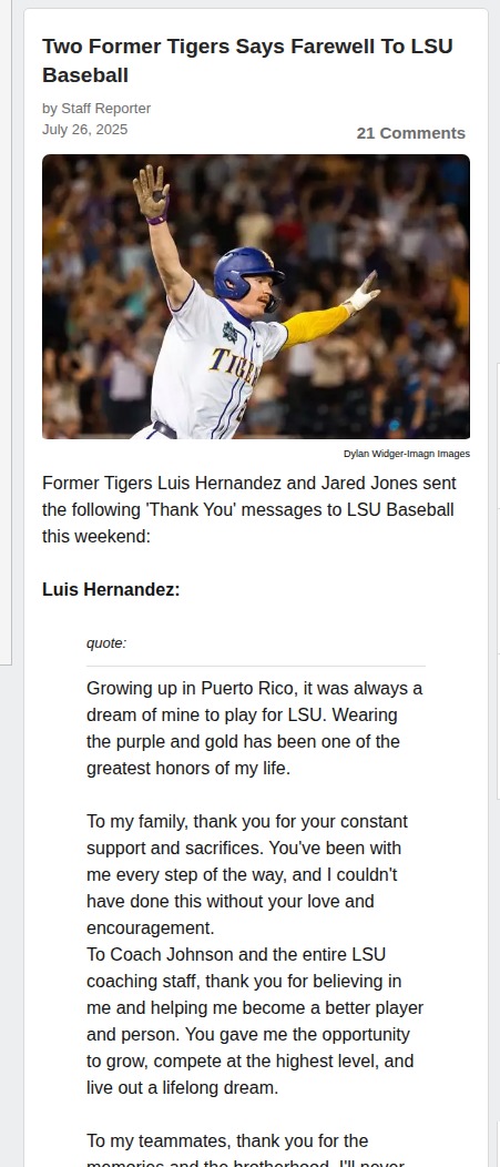 LSU baseball says goodbye to two fan favorites