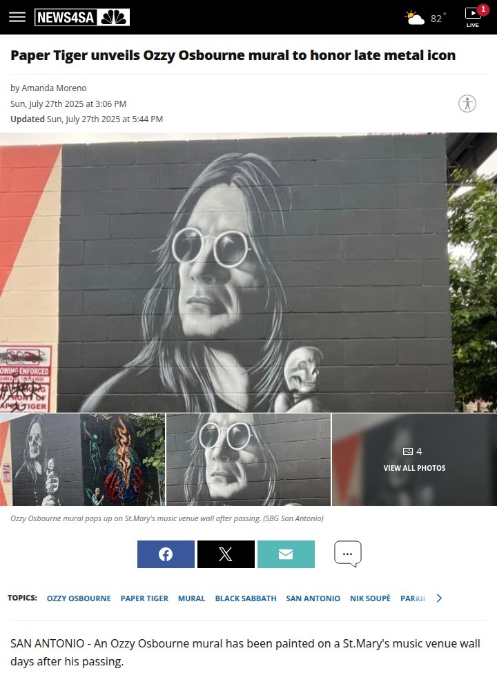 Ozzy Osbourne mural lights up St. Mary’s