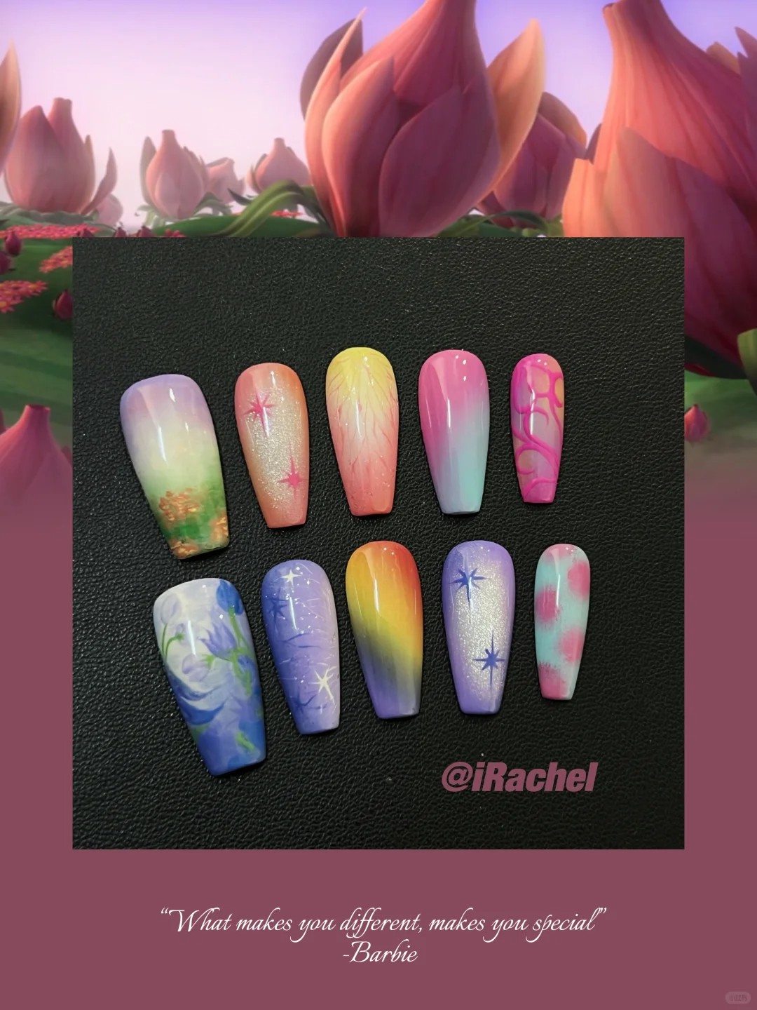 Barbie-inspired nail set