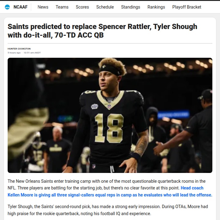 Saints’ QB drama: Could Klubnik be next?