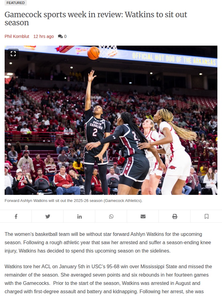 Big changes for Gamecock sports this week