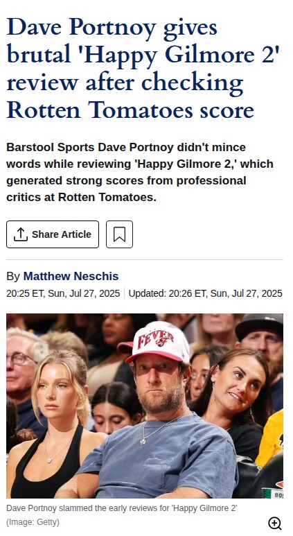 Portnoy vs Critics: Happy Gilmore 2 Drama 🎬
