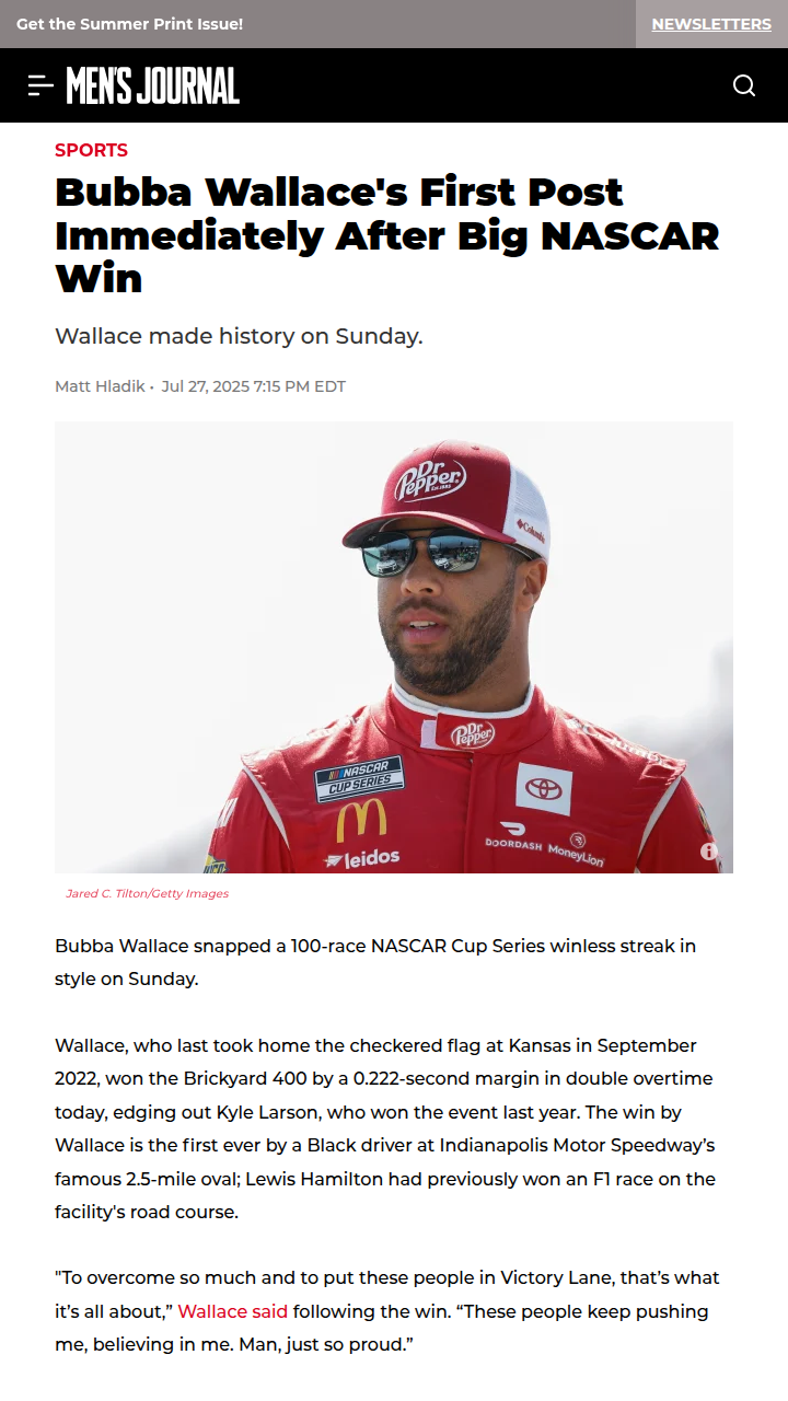 Bubba Breaks the Brickyard Barrier!