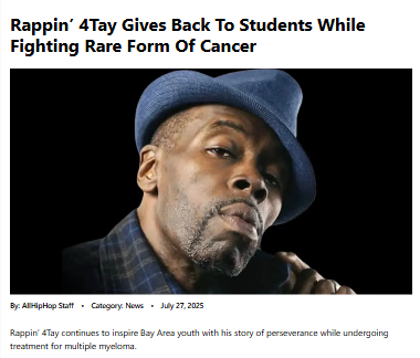 Rappin’ 4Tay inspires Oakland youth while battling cancer